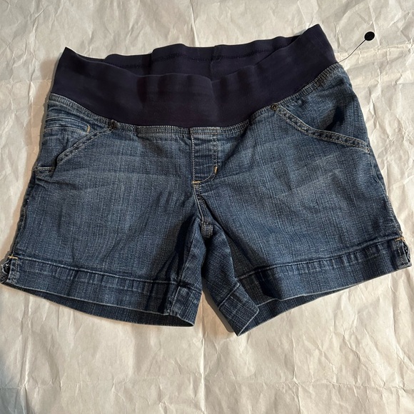 Duo Maternity Dark Blue Jean Shorts - Picture 4 of 6